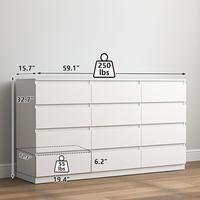 White-12 Drawers(15.7"D x 59.1"W x 32.7"H)