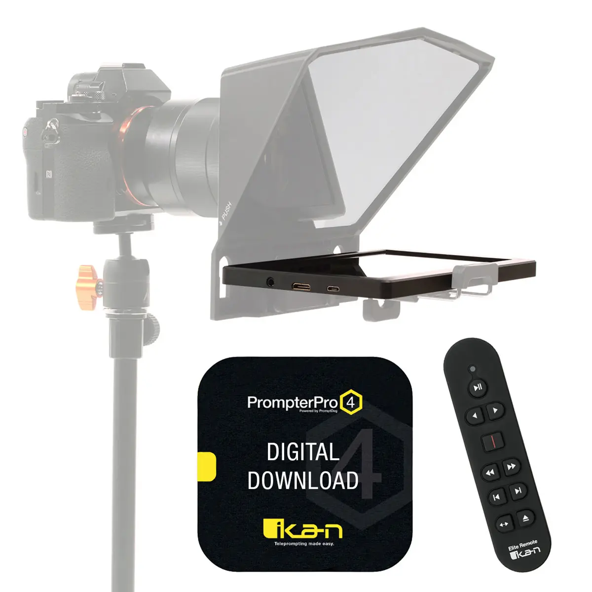 Ikan HS-PT700-UGK Homestream Teleprompter Upgrade Kit with 7" Monitor and Elite Remote