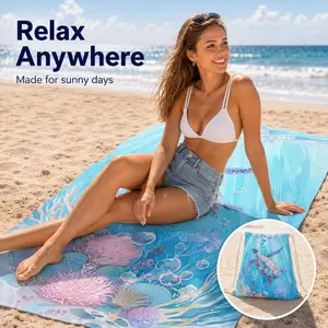 2-in-1 Multicolor Oversized Duo Beach Towel Backpack with Drawstring, Sand-Free Quick-Dry Microfiber Towel Bag, High-Absorbency Convertible Bag for Beach & Travel, Multicolor Beach Towels