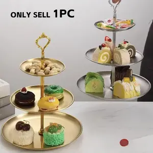 Stainless Steel Cupcake Stand, Dessert Table, Silver Color Decorative Tray, Luxury Fruit Plate, Snack Dish, Afternoon Tea Platter, Party Cake Stand