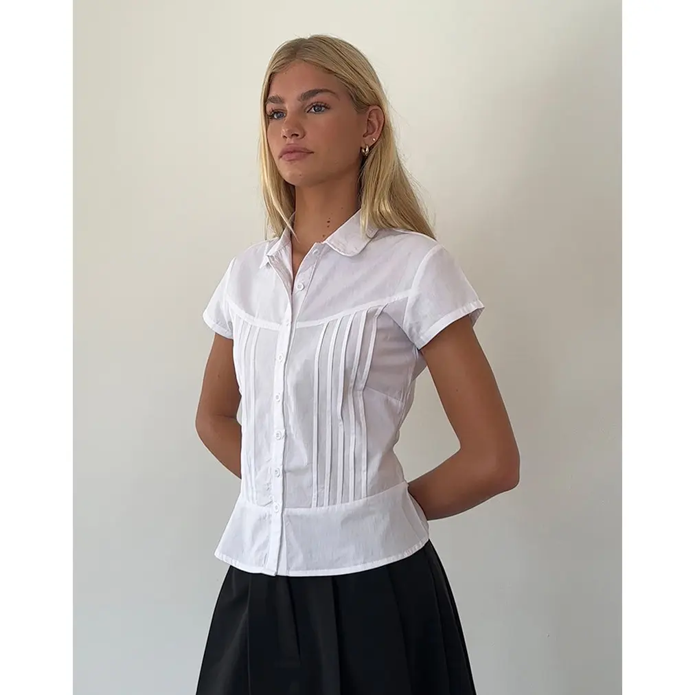 MOTEL Wilmot Blouse in White Poplin