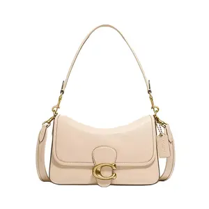COACH Tabby 26 Classic C-Turn Lock Crossbody Bag for Women, Soft Leather, Ivory White