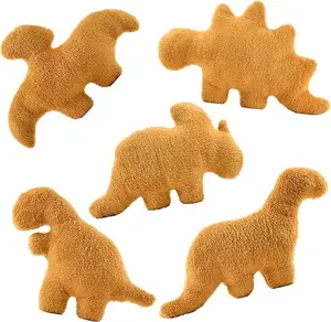 Dinosaur Chicken Nugget Pillow, Dinosaur Chicken Nugget stuffed animal plush toy, suitable for birthday gifts, cute throw pillows are fun dinosaur gifts for kids, teens and adults