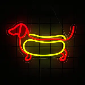 Dachshund Neon Sign Cute Dachshund Neon Light LED Sign for Wall Decor,Animal Wiener Dog Neon Sign for Kids Gifts Game Room Party Man Cave Birthday Gift USB Powered Easy Hanging