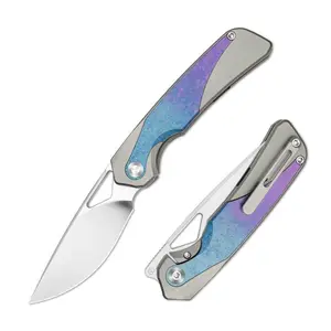 Kizer Topsail Series S45VN Titanium & Crystallized Titanium Ki3735A1 with Unique Crystal Patterns