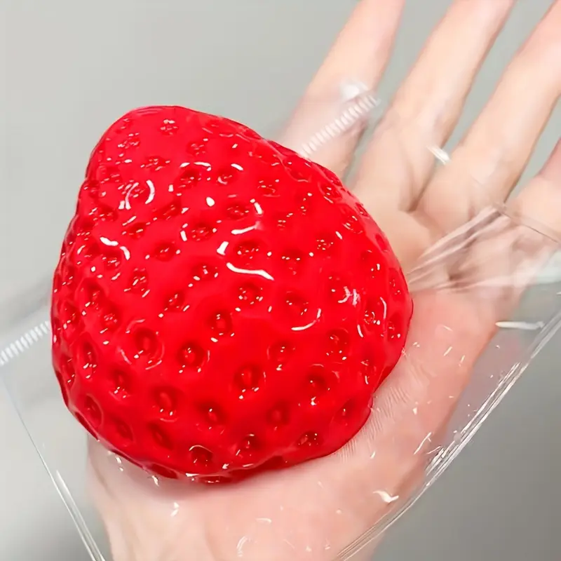 1pc Adorable Red Strawberry Squeeze Toy - Relax & Anxiety Reducer, Durable Thermoplastic Polyurethane, Perfect for Youngsters & Office Use, Ideal Birthday, Easter & Party Gift