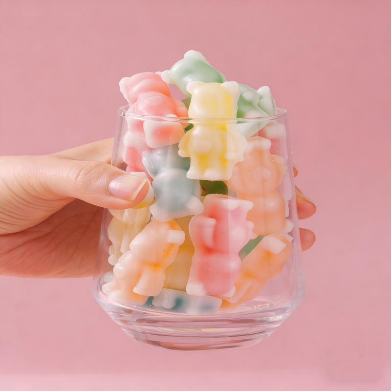 【New Arrival】GummyGlow Fruity Bear Wax Candy - 5 Flavors (Pineapple, Mango,Blueberry, Green Apple, Strawberry) - Fun Shapes & Edible Wax Sweet Snack for Parties and Festivels.