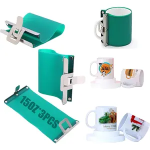 3 count 15OZ Sublimation  Mug Wraps  Sublimation  Mug Clamp Mug Wraps for Sublimation in Oven Fixture  Rubber 15OZ Mug Clamps for Printing Mugs Sublimation Transfer Machine