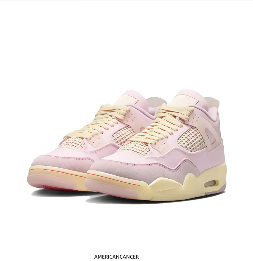 Light Pink Cream Color Block Mid‑Top Retro Basketball Sneakers for Men Women, Suede & Mesh Upper, Cushioned Midsole, Durable Rubber Outsole, Fashion Streetwear Footwear for Casual Sports Daily Street Outfits