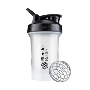 Shaker Bottle 20-Ounce Clear/Black for Protein Shakes and Pre Workout - Ideal for Sports Nutrition