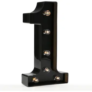 Light Up Black Alphabet Marquee Number Sign LED Marquee Number Lights Sign for Night Light Home Bar Christmas Lamp Birthday Party Wedding Decoration 1