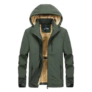 Men's winter wool lined warm, windproof and waterproof work jacket - fashionable and multifunctional, detachable hood, skin friendly and comfortable, suitable for outdoor hiking and daily wear