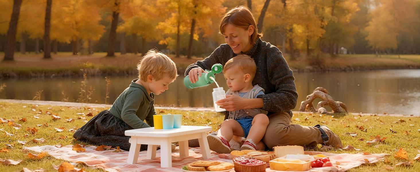 Momcozy Portable Milk Warmer for Travel – Dual Heating Modes for Breast Milk & Water, Portable Bottle Warmer with Fast Heating & Long Battery Life, 17 Ounces Large Capacity to Meet Your All-Day Needs