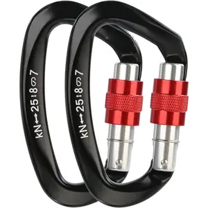 Screwgate Locking Carabiner Clip - Professional Rock Climbing Carabiner Screw Lock,Heavy Duty Carabiners for Climbing,Mountaineer,Hammock,Camping,Outdoor Equipment