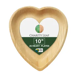 Valentine's Bundle - 8" Heart & 10" Heart Natural Palm Leaf Plates