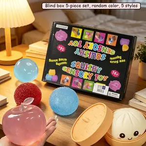5-piece Set - Novel Style Sensory Stress Relief Toy Blind Box Set, Squishy Fidgets, Squishies Set, Small and Exquisite, Soft To The Touch, Creative Release Slow Rebound Pinch, Stress Relief Toy, Suitable for Small Gifts At Parties and Gatherings