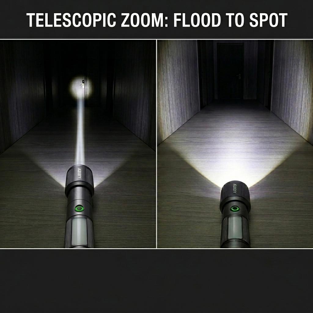 2 Pack ABIBlY LED Flashlight, USB C Fast Charging, Long Lasting 3.5-10H, Water Resistant, Ideal for Emergency Daily Carry