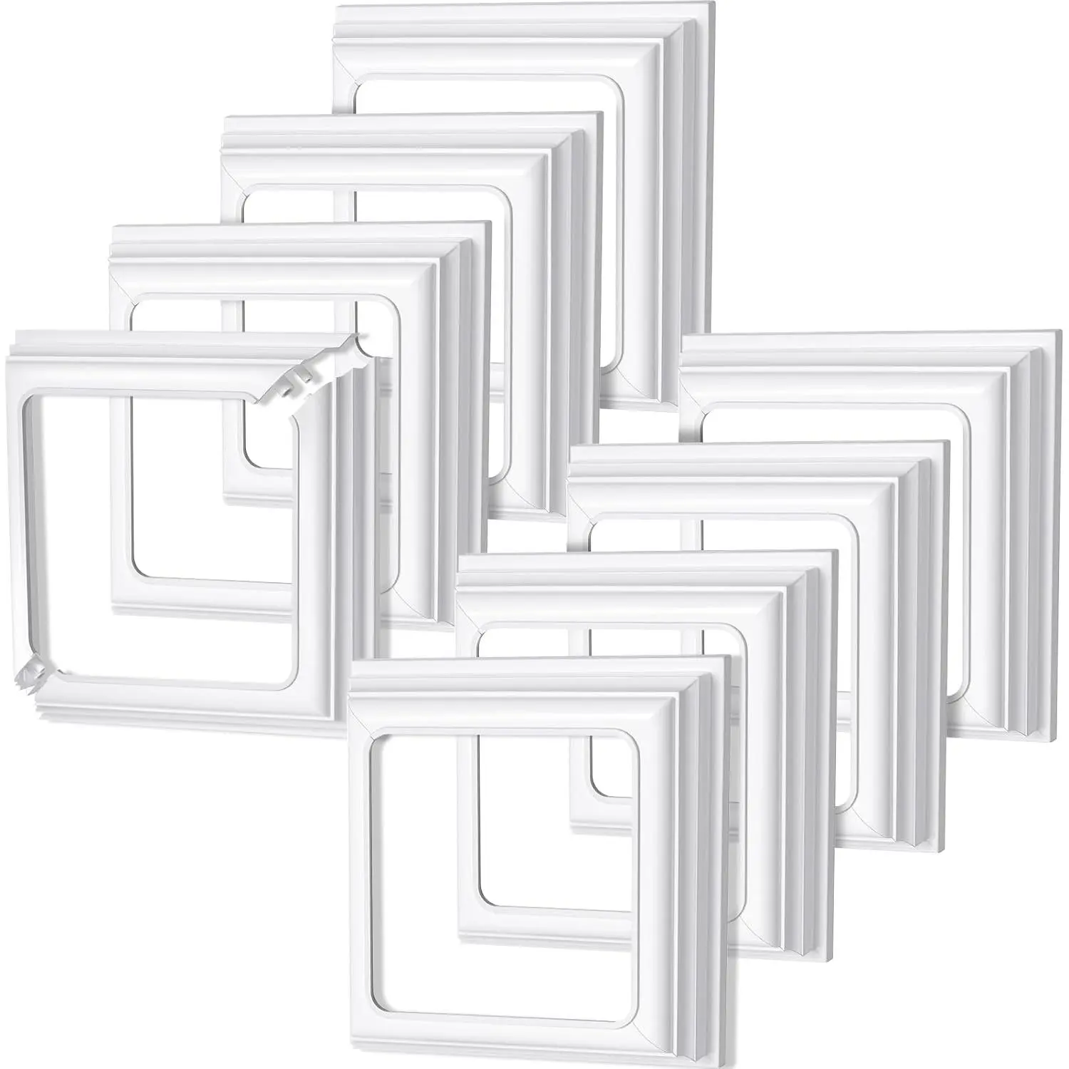 True 4x4 Inches Vinyl Post Skirt Post Base Cover Column Wraps for Porch Deck Base Vinyl Sleeve White Trim for Hand and Stair Rails