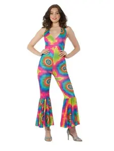 Psychedelic Tie Dye Jumpsuit - 70's - Costume - Women - 3 Sizes
