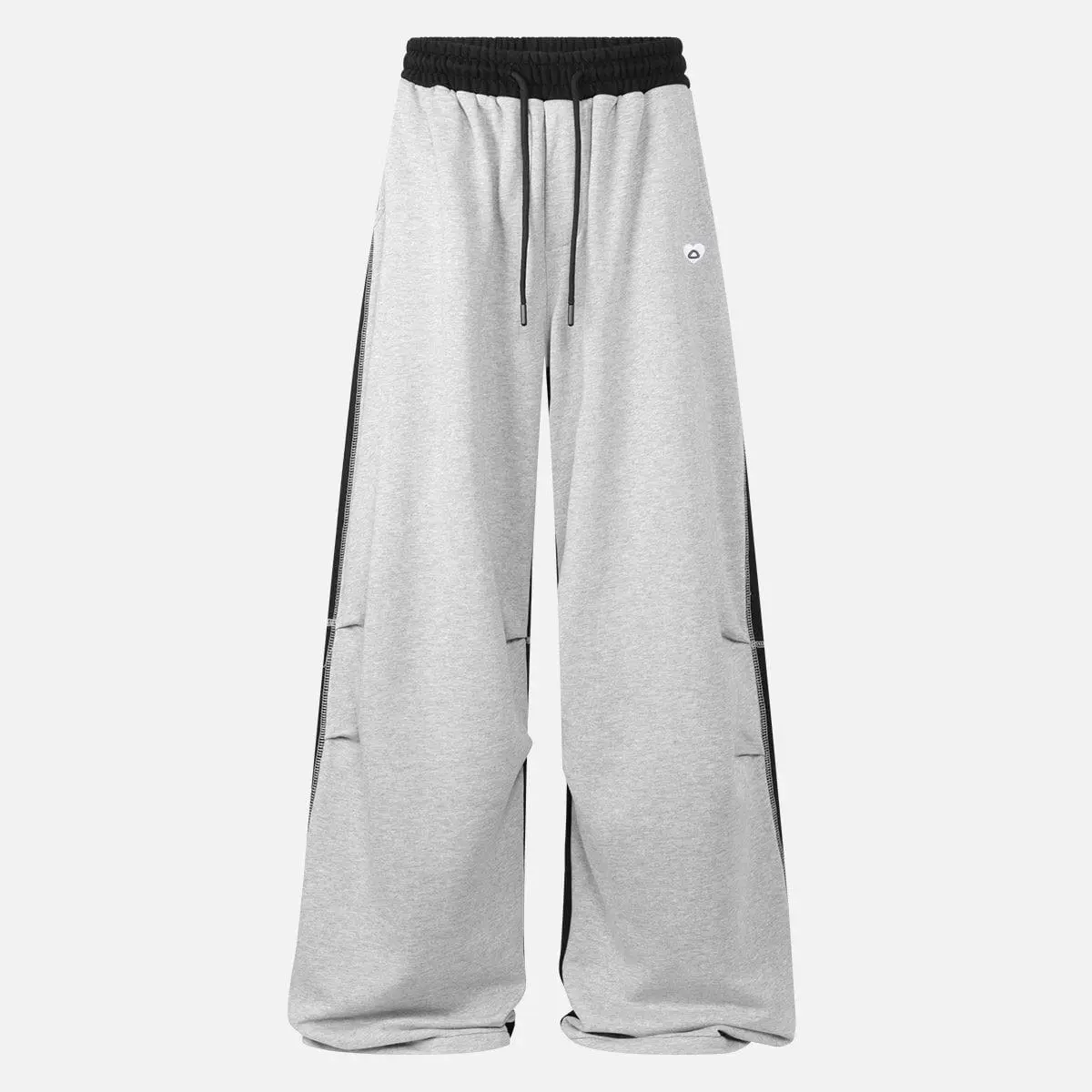 AELFRIC EDEN Men's Athletic Stitch Patchwork Sweatpants, 100% Cotton Baggy Wide-Leg Fit with Drawstring for Everyday Wear