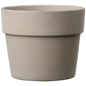 212 MAIN Deroma 7009010 Clay-Made Frost-Proof Self-Watering Round Indoor Outdoor Planter, 5.12x7.9 in. Perfetto Graphite Cachepot - Pack of 8, Outdoor Planters, Round Planter