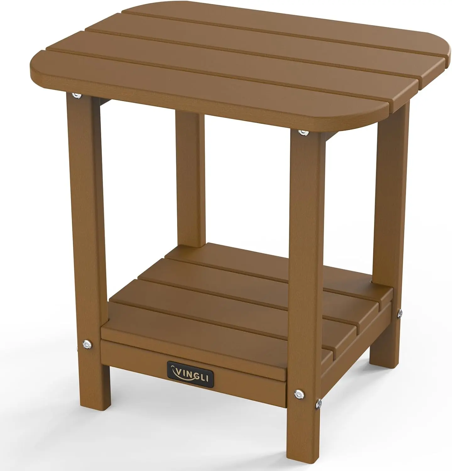 VINGLI Outdoor Side Table, All-Weather HDPE Patio Side Table Small Outdoor Table for Porch, Pool, Deck, and Yard