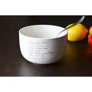 Custom Large Ceramic Soup Bowl with Engraved Handwritten Family Recipe