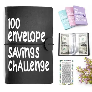 100-Envelope Saving Challenge Binder - Office Personal Organiser, Budget Planner, Income Tracker, Office Stationery Birthday Gift for Budgeting upgrade