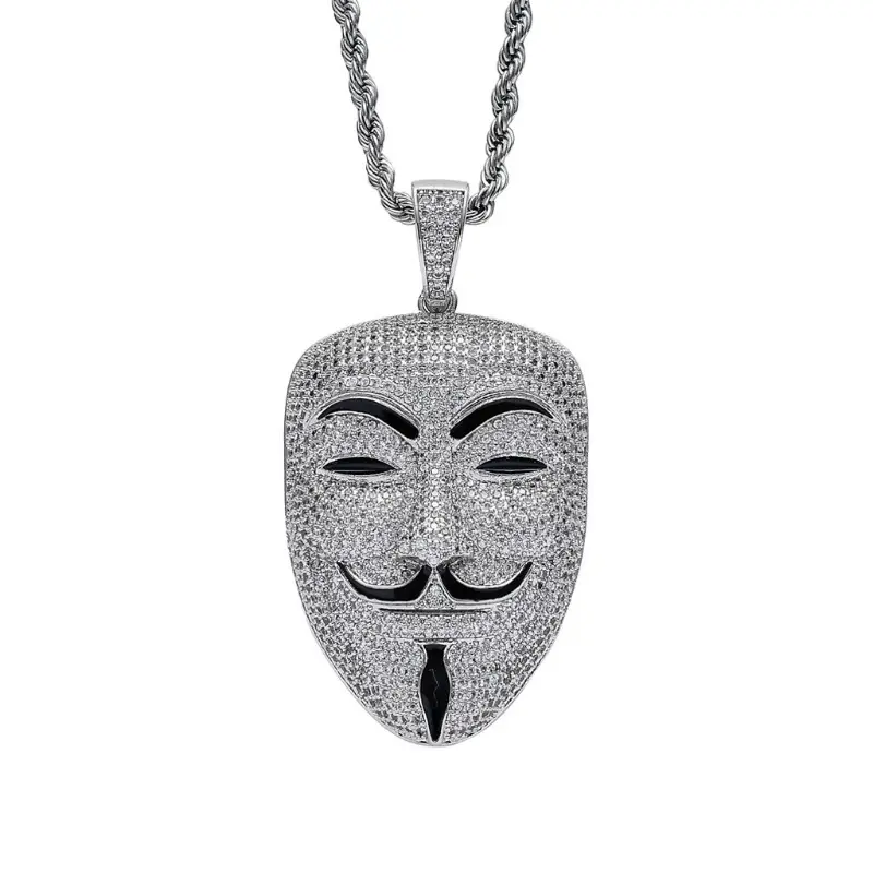 Exquisite mask pendant necklace, hip-hop punk necklace, the best gift for friends, Valentine's Day gift