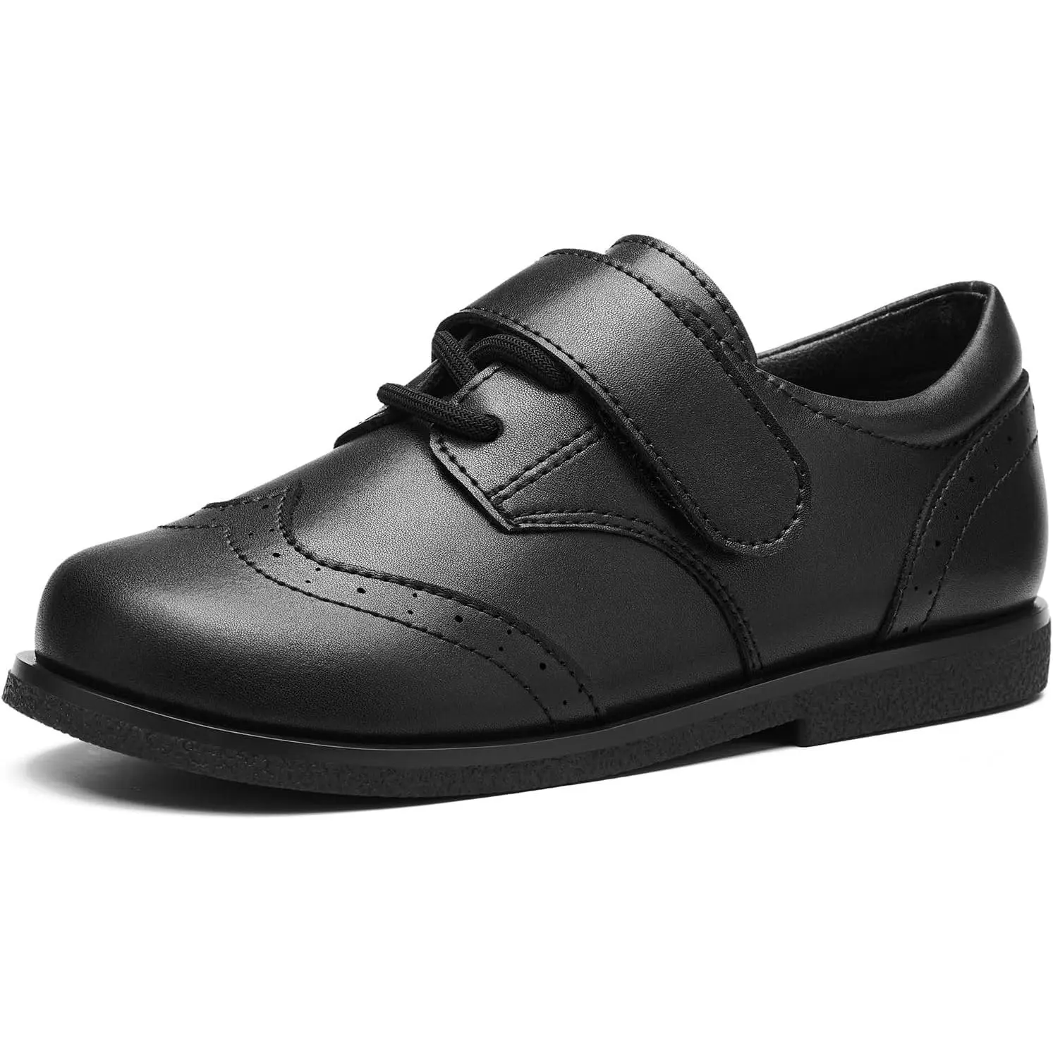 GINNI Toddler Boy Girl Dress Shoes, Little Kids Comfortable Wingtip Oxfords | Wide Toe Flats, Cushioned Insole, Light & Flexible Outsole, for Baby Boys/Toddlers, School Suit Formal Tuxedo Church Wedding