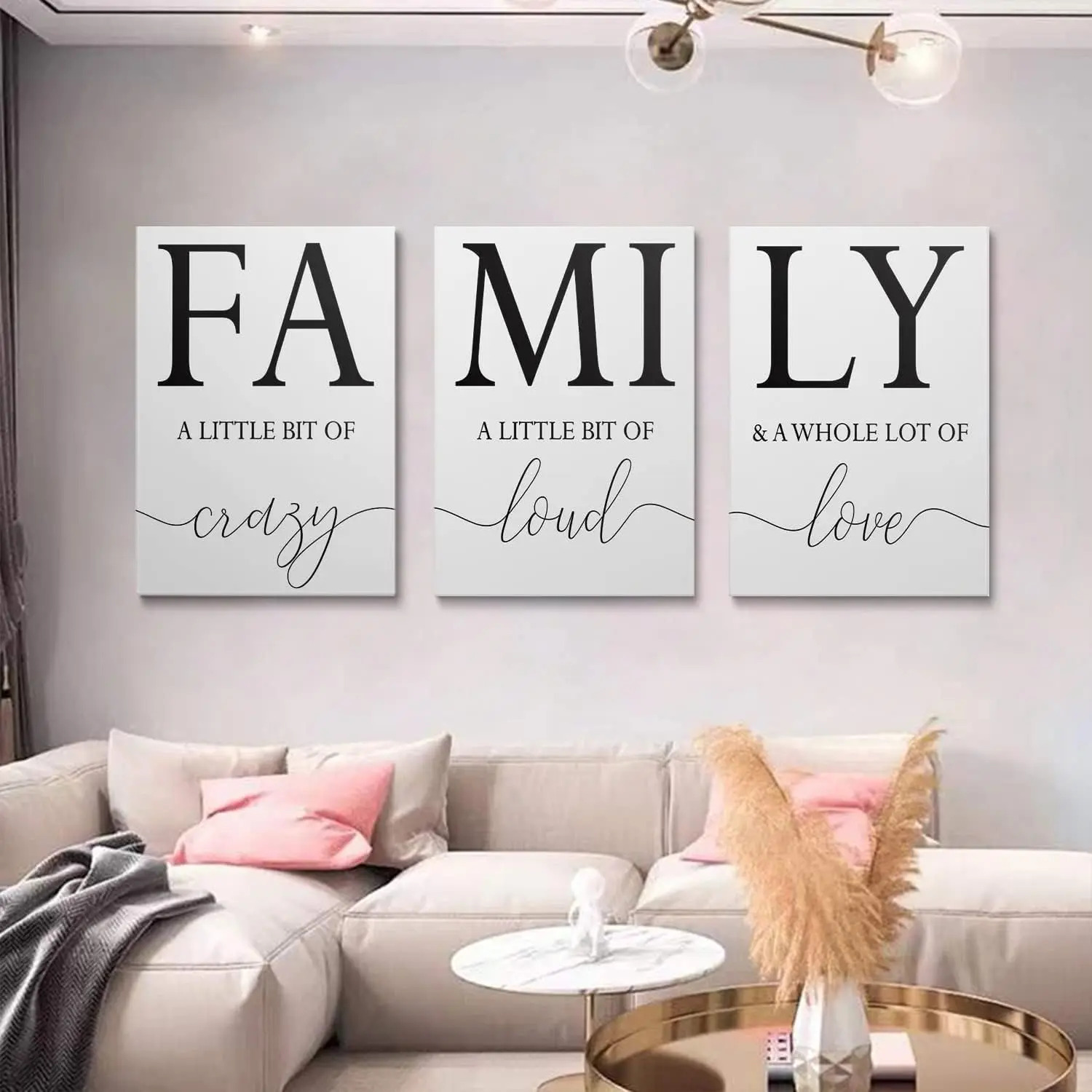Black and White Geometric Framed Inspirational Canvas Prints Set (3 Pcs, 12"x16") - Home Supplies Wood Hanging Room Art for Living Room, Bedroom - Ideal for Children's Day Gifting Decor