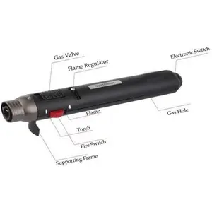 1300℃ Precision Mini Butane Torch - Dual Flame Refillable Windproof Lighter for Kitchen, Welding, BBQ & Crafts (Fuel Not Included, Zinc Alloy Body)