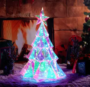 QutdoorHolographic Figure/Tree (Regular Size): 13.2" x 13.2" x 20.08", weighs 1.1 lbs/2025 Colorful and luminous Christmas treeoutdoor campinglight.Christmas-themed
