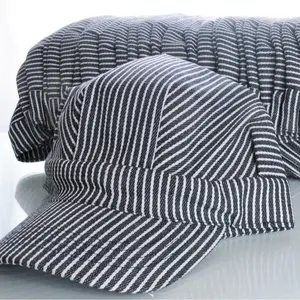 Boys Striped Engineer Hat (Blue) Pack of 25