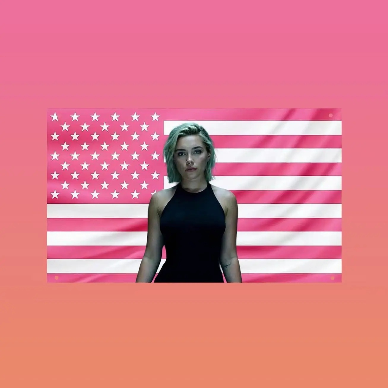 Yelena Belova Pink US Flag | Thunderbolts Wall Flag | Florence Pugh Marvel Tapestry | Superhero Room Decor | MCU Fan Gift