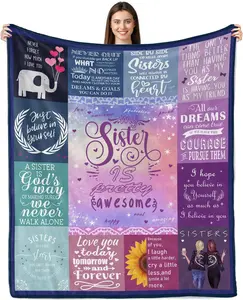 JOOCAR Sister Gifts Blanket, Best Birthday Gifts for Sister Super Soft Throw Blanket, Sister Birthday Gifts from Sister, Sister Gift from Sister, Gifts for Sister, Sister Birthday Gift Ideas