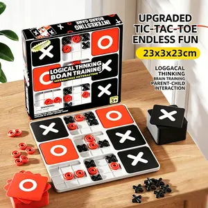 Upgraded Tic Tac Toe Board Game | Viral Parent-Child Interactive Battle Toy | Logic Brain Training Ages 3+，23x23cm Large XO Chess Set | 10 Background Cards + 80 Pieces，Ideal Gift for Halloween Christmas Thanksgiving Back-To-School
