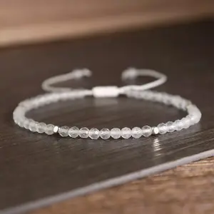 Clear Quartz Bracelet - Handmade Adjustable Natural Gemstone Beaded Bracelet - Healing Crystal Jewelry for Inner Peace