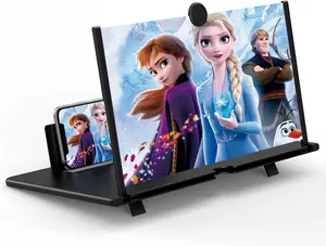 PQRQP 12" Screen Magnifier for Phone HD AmplifierProjector for Movies Videos Gaming Foldable Mobile Holder Universal Compatibility Lightweight for Home Travel Bedroom Office