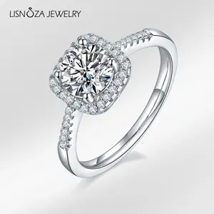 【#19 Square-Wrap Ring 】Synthetic Moissanite Square-Wrap Ring in 925 Silver,1ct