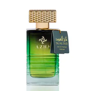 Azha Perfume Taj Al Oud Eau De Parfum 100 ml for Him - Emerald Nebula Collection Aromatic Woody Amber Musky Fragrance