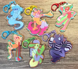 Dandys World Acrylic Keychains, Yatta, Sprout, Looey, Blot, Coinne, Goob Roblox Dandy World Keychain, roblox charm for key, bag, gift for fan