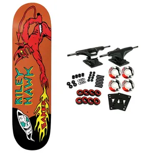 Baker Skateboard Complete Riley Hawk Good vs Evil Orange 8.5" x 32"