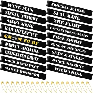 18 Pack Funny Bachelor Party Sashes Groomsmen Team Groom Sash Groom to Be Decorations for Bachelor Bachelorette Party Favors Accessories Gifts