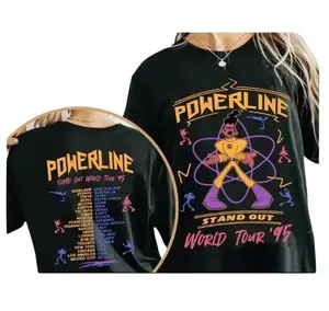 Comfort Colors Two Sided Retro A GGoofyyy Movie Powerline Shirt Vintage Graphic Tee Unisex Casual Short Sleeve T-Shirt Soft Cotton Comfortable Everyday