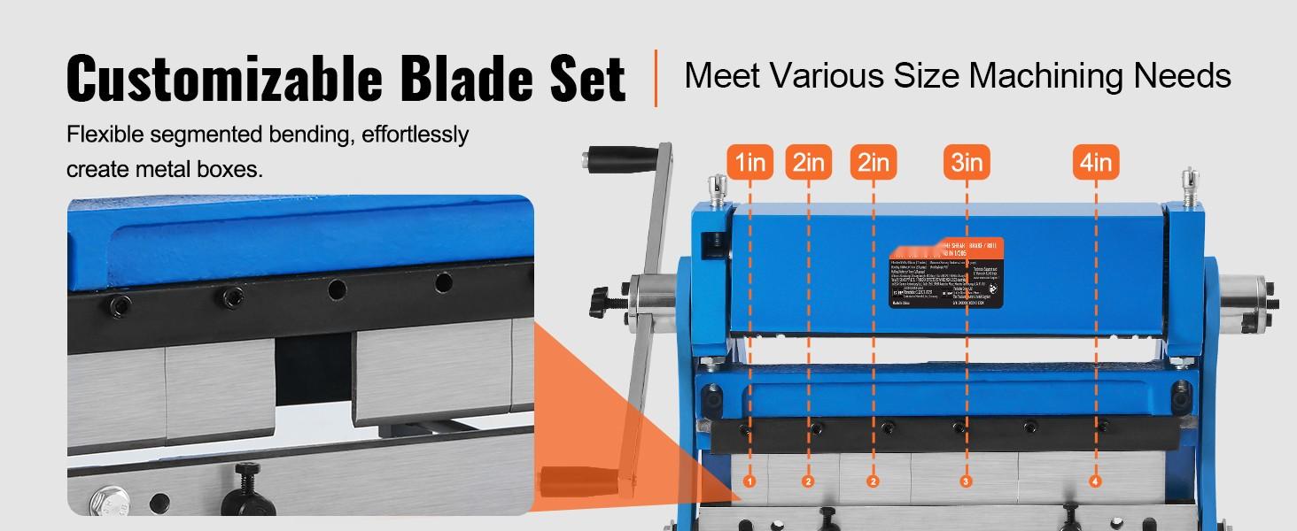 Sheet Metal Brake, 12-Inch, 3-In-1 Combination Shear Brake Roll Machine, 20-Gauge Capacity, 90-Degree Max Bend, Includes Shears And Slip Roll, Press Brake For Sheet Metal Bending, Shearing, Rolling, And Forming