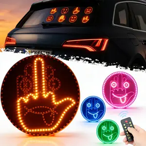 LED Car Gesture Light Ultimate 8 Gestures & Emojis Wireless Remote  Easy Install Anti-Tailgate Safety Fun Road Rage Relief Ideal Gift for Drivers Auto accessories car decor cool  cover Car Gadgets car stuff car accessories for men Decoration Automotive