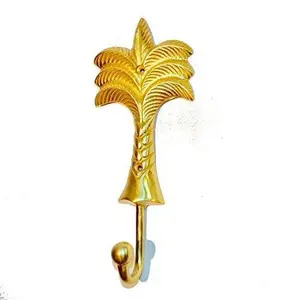 Living Explorers Palm Tree Brass Hook Gold Large (Single Unit)