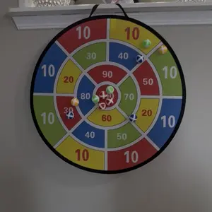 Random-Color Sticky Ball Dart Board Set with 12pcs Small Balls (1 Set), Indoor Sports Dart Board Toy, Parent–Child Interactive Toy Sports Game, Darts Board