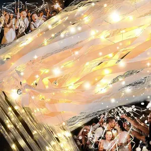 30PCS LED Fairy Sticks with Ribbons Bells Party Decorations for Weddings Graduations Festivals Carnivals Concerts Birthday Valentine Mother Day